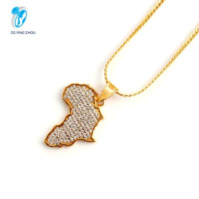 China Hiphop Simple Design Gold Plating Stainless Steel Women Trace Pendant Necklace for sale