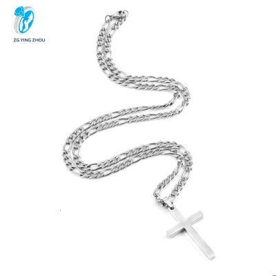 China Wholesale Hip Hop Jewelry Hip Hop 20 Inch Stainless Steel Cross Chain Necklace for sale