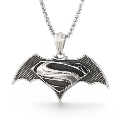 China CLASSIC Bat Necklace Stainless Steel Fashion Personality Pendant Necklace Jewelry for sale