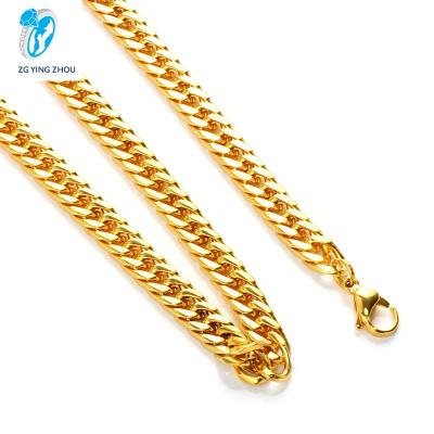 China Luxury Stainless Steel Men's Gold Plating Hiphop Link Cuban Necklace On Cheap Sale for sale