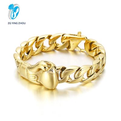 China Wholesale Factory Fashion Stainless Steel 18K Gold Mens Jewelry Hip Hop FASHION New Fist Set Cuban Chain Bracelet for sale