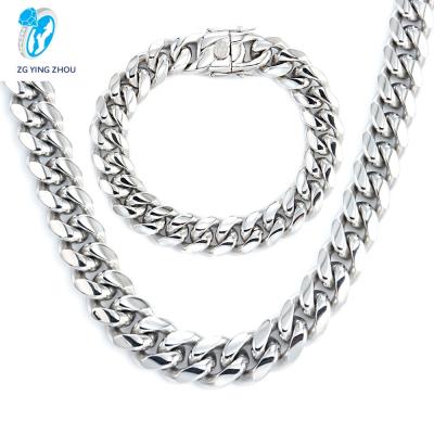 China 2020 New Wholesale FASHIONABLE Silver Color Stainless Steel Chain Bracelet Cuban Link Chain Bracelets From China for sale