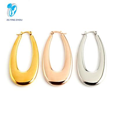 China Hot Selling Trendy Fashion Stainless Steel Earrings Minimalist Gold Plated Earring for sale