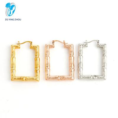 China FASHIONABLE luxury square high quality personalized jewelry ladies earrings stainless steel stud earrings for sale