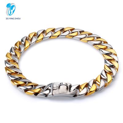 China Viable Custom High Quality Gold Link Choker Chain Dog Collar Cuban Collar 32mm for sale