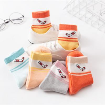 China 100% Breathable Combed Pure Cotton Girl Socks Anti-Slip for sale