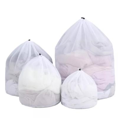 China Eco-friendly Durable Laundry Hamper Bag 6pcs Sets Mesh Made Laundry Drawstring Bag Clothes Protection And Drying Bag for sale