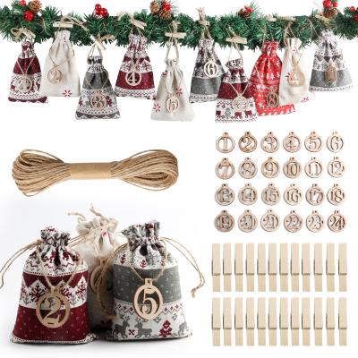 China Canvas Christmas Drawstring Gift Bag MYCG001 NC; GUA 7*9/10*14/13*18/15*20CM for sale