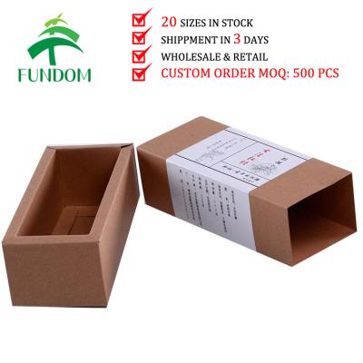 China Recyclable Recycle Cheap Plain Natural Brown Paper Slipping Drawer Cardboard Box For Sale With Printed Sleeve for sale