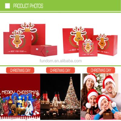 China 2017 Hot Sale Recyclable Fashion 3d Deer Design Christmas Gift Bag Red Christmas Gift Bag for sale