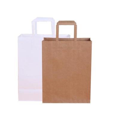 China Custom Logo Recyclable Accept Reusable Brown Kraft Paper Shopping Bag With Handle for sale