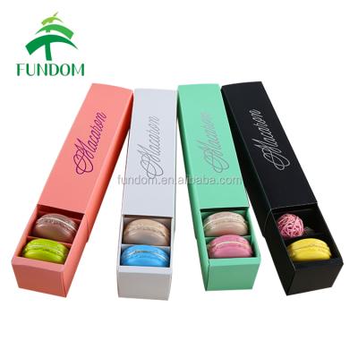 China Wholesale High Quality Cheap Folding Custom Printing Drawer Shape Macaroon Packaging Recyclable With Hot Stamping Foil Logo for sale