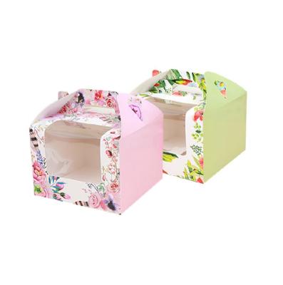 China Recyclable China Market Alibaba Food Grade 4 Pcs Cup Cake Pop Top Open Box With Window for sale