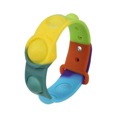 China High Quality Eco-Friendly Material Silicone Figet Restless Person Pulsera Worry Push Her Snap Bracelet Bubble Bracelet Restless Person Bracelet Toy Band Armband for sale