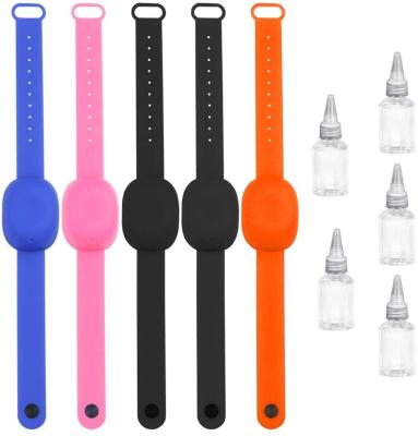 China All Portable Personal Hand Sanitizer Wristband Compression Watch Band Silicone Hand Sanitizer Wristband Wristbands Rainbow Color Available for sale