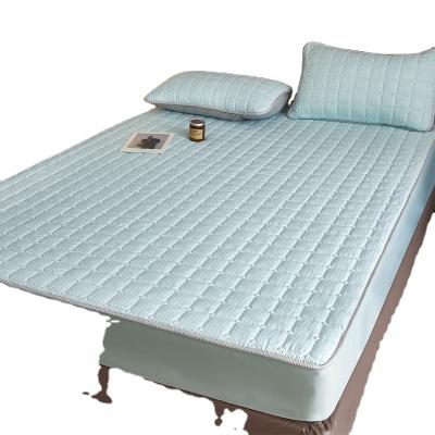 China New Anti Dust Mite Waffle Plaid Cotton Solid Color Fitted Sheet All Included Mattress Protector Cover For Home Bedspreads for sale