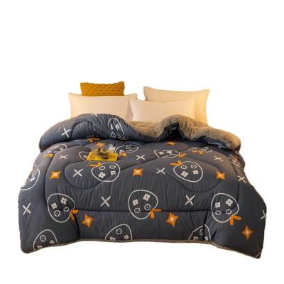 China New Print Friendly Anti-allergy Skin Cotton Lamb Winter Comforter Core for sale