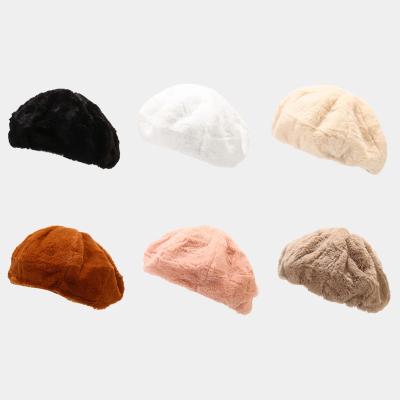 China Fashion Winter Plush Women's Thick Warm Berets Ladies Beret Outdoor Hat for sale