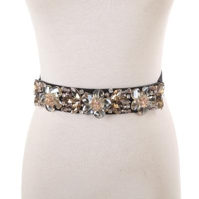 China Fashion.Casual Rhinestone Waist Belt For Women Spring Dress Belt Decoration Fashion Ladies Corset Elastic Waistand Slimming Strap for sale