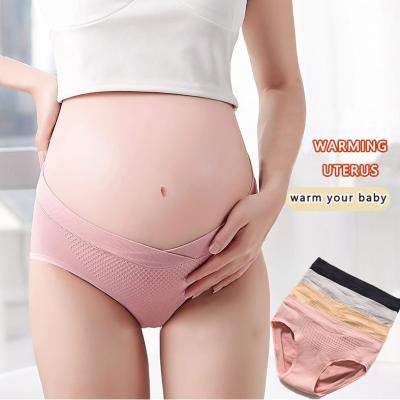 China High Waist Antibacterial Crossover Cotton Panties Pregnant Women Maternity Underwear for sale