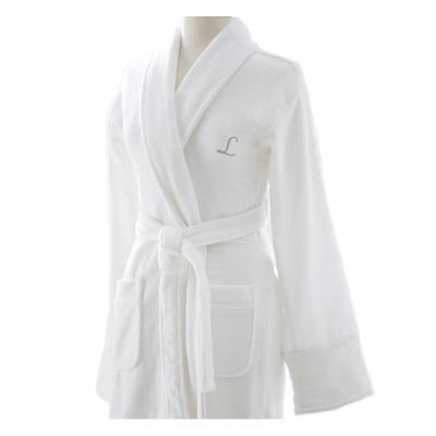 China Wholesale custom QUICK DRY 100% unisex luxury hotel bathrobe embroidery logo cotton cotton women shawl collar velvet bathrobe for sale