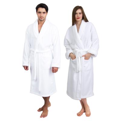 China Premium Quality Hot Selling 100% Polyester Bathrobe Men and Women QUICK DRY Coral Fleece Bath Robe for sale