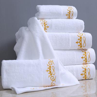 China Wholesale QUICK DRY and Custom Made High Quality Luxury 100% Cotton Hotel Towel Set for sale