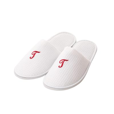 China 2020 Hot Selling Custom Cotton Waffle Logo Waffle Cotton Disposable Hotel Slippers Kids for sale