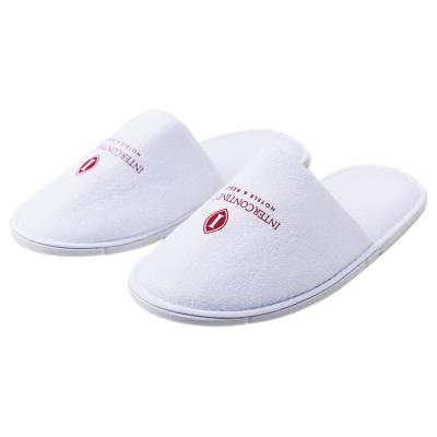 China Terry Cloth Wholesale Custom Logo Terry Towel Slippers Luxury Disposable For Hotel Spa Guest Room for sale