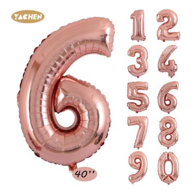 China Wedding Decoration Yachen Rose Gold Large 40 Inch Bulk Number Balloons For Birthday Party Decoration for sale