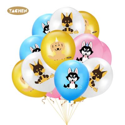 China 12 inch cartoon dog latex balloons inflatable balloons gift toy party birthday decoration globos estampados for sale