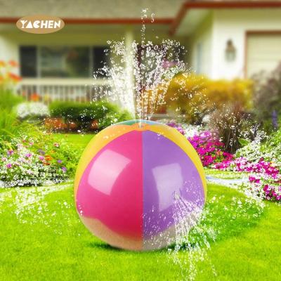 China Chirstmas Decor Custom Printed PVC Water and Land Play Toy Automatic Induction Inflatable Water Spray Beach Ball for sale