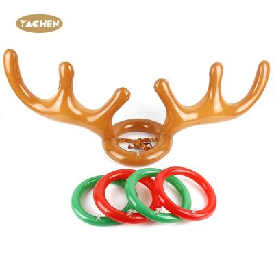 China 2021 Hot Interactive Circle Game Throw Antler Reindeer Gift Decoration Amazon PVC Inflatable Headgear Toys Christmas Chirstmas Decor for sale