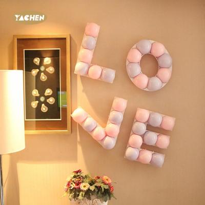 China Plastic Balloon Decoration Yachen Love Shape Balloon Accessories Grid Mosaic Frame For Valentines Wedding Decoration for sale