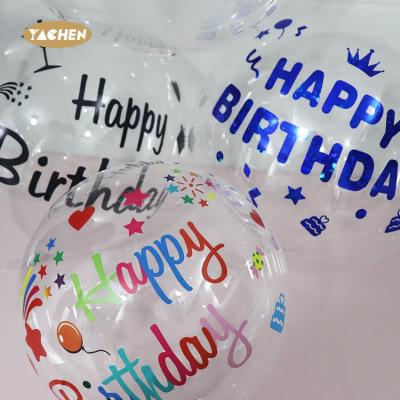 China Colorful Transparent Wide Balloons Balloons Transparent Wide Mouth Burbuja Toy 18 Inch TPU Clear globo Stickers Custom for sale