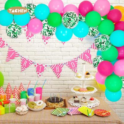 China Advertising Toy Yachen 106pcs/set Youth Vitality Party Decoration Balloon Arch Balloon Kits With Turtle Leaf for sale