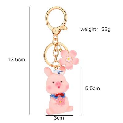 China Decoration High Quality Cartoon 3D Cute Pig Solid Soft Rubber PVC Key Chain Pendant For Bag Or Carkey for sale