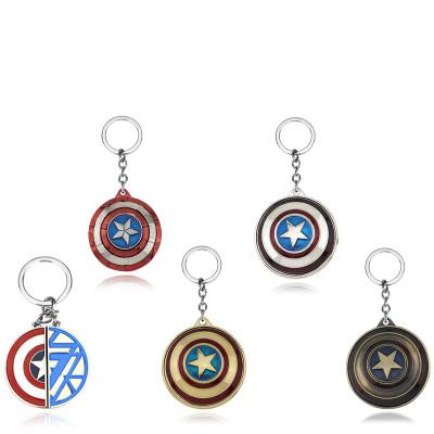 China High Quality Muyang Metal Marvel Avenger Keychain Captain America Shield Keychain Anime Keyring Gift Toy Decoration for sale