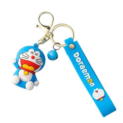 China Wholesale Cute Decoration 3D Cartoon Doraemon Key Chain Soft Rubber Pendant Bag Ornaments Key Chain Promotional Gifts for sale