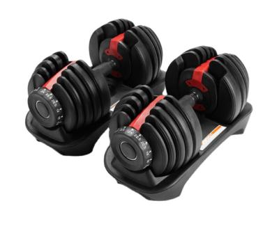 China OEM Universal Gym Fitness Accessories Exercise Machine Weight Lifting 24kg/40kg Adjustable Weight Dumbbell Sets for sale