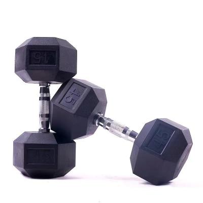 China Universal factory wholesale cheap rubber gym free weights dumbbell set hex dumbbells RUIBU-5005 for sale