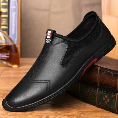 China Fashion Round High Quality Leather Loafers Mens Easy Wear Slip On Stylish Casual Dress Shoes for sale