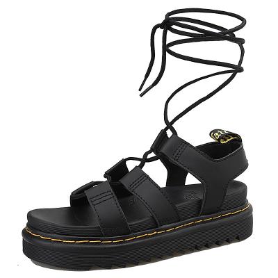 China 2022 Fashion Trend Hot Sale Summer Genuine Leather Open Toe Platform Shoes Ankle Strap Gladiator Sandals For Women for sale