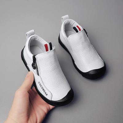 China Around 2021 Trend News Genuine Leather Children's Slip-on Casual Shoes Kids Loafer Shoes for sale