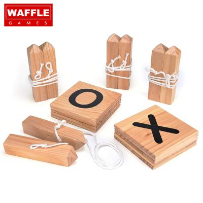 China WAFFLE GAMES Premium 2ft 3ft Tic Tac Toe Wooden Backyard Game 4ft 5ft Grid Game for sale