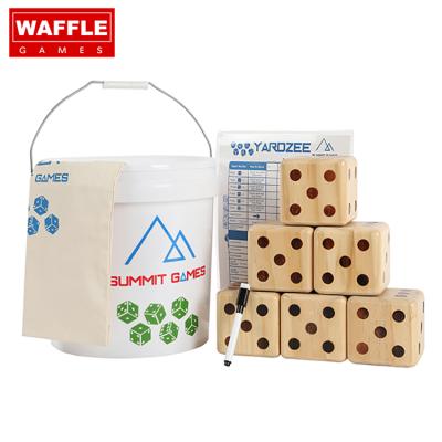 China Giant Size WAFFLE'S Custom Wooden Jumbo Dice For Outdoor Yard Fun for sale