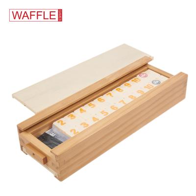 China Wooden Rummy Lock With 2 Wooden Rummy Game Travel Set Premium WAFFLE GAMES for sale