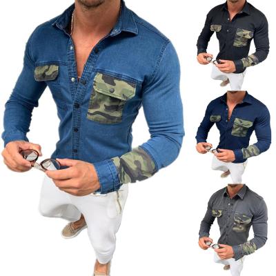 China Viable Jacket Men 2022 Autumn New Fashion Leisure Men's Spring And Splice With Pocket Thin Single Breasted Denim Jacket For Men for sale