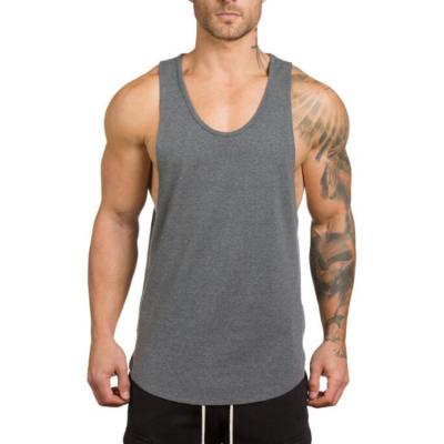 China 2022 New Summer Viable Men's Elastic Force Muscular V-Collar Breathable Fitness GYM Clothes Jogging Solid Color Sleeveless Tees for sale