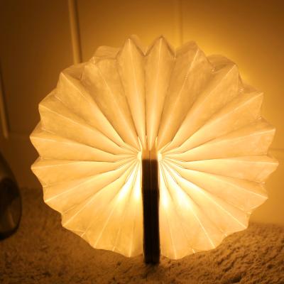 China Vofull Modern Creative Folding Wooden Table Ambient Light Removeable Book Organ LED Night Light With Tray for sale